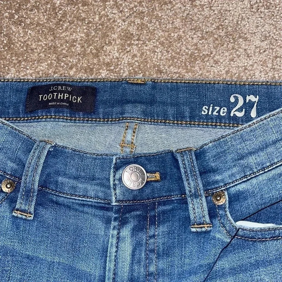 J Crew Toothpick Cone Distressed Skinny Jeans 27- T - Picture 5 of 6